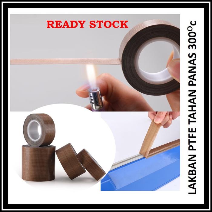 TAHAN PANAS 300 DERAJAT Tape Lakban PTFE Heat High Temperature 10m x 0.18mm Sealer Siler - TF10M 300
