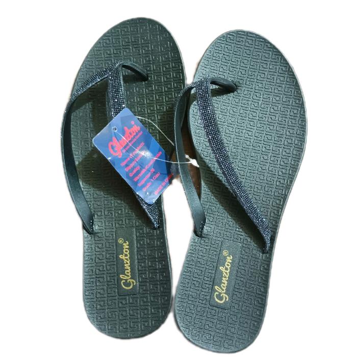 Sandal Jepit Karet Jelly Wanita Tali Glitter Blink Glanzton Import L1931 Impor Glanston Glaston Send