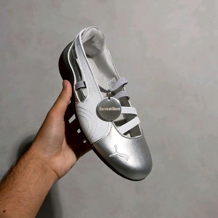 SEPATU PUMA SPEEDCAT BALET SILVER WHITE ORIGINAL VIETNAM BNIB