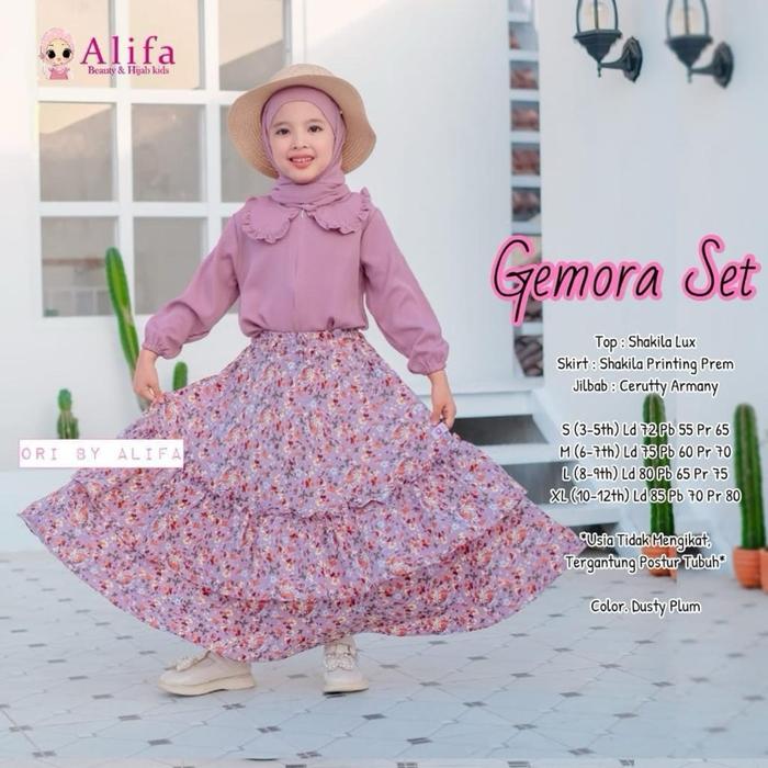 Gemora Set Kids by Alifa| One Set Rok Anak Usia 2-12 tahun