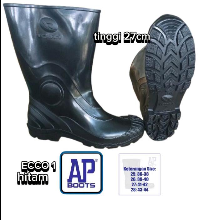 sepatu boot karet ecco 1 hitam 27cm sepatu sawah sepatu kebun sepatu tambak