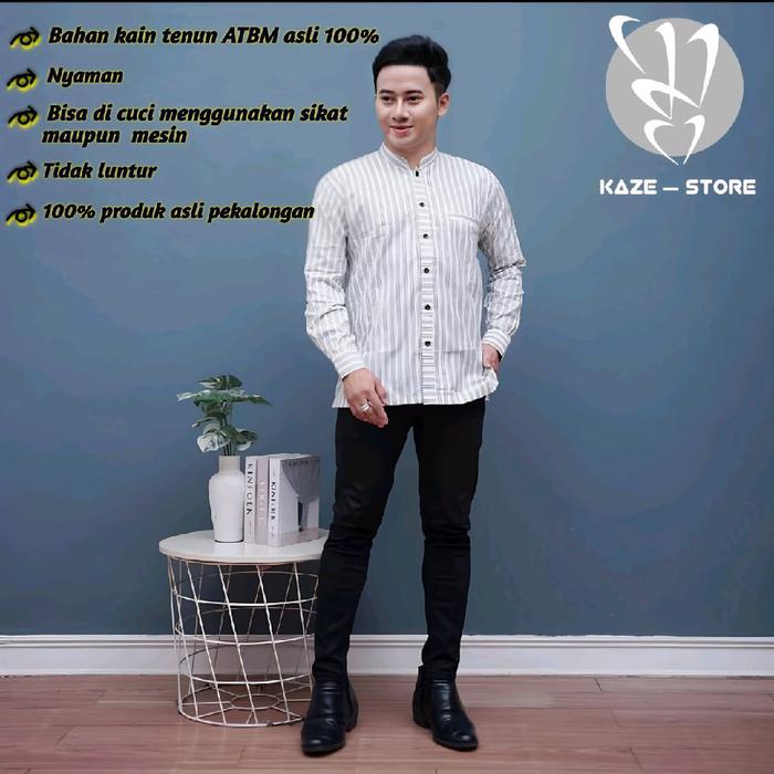 KEMEJA PRIA LURIK KHAS JAWA !! kemeja motif kalijaga,kemeja kantor,kemeja bahan kain tenun ATBM mode