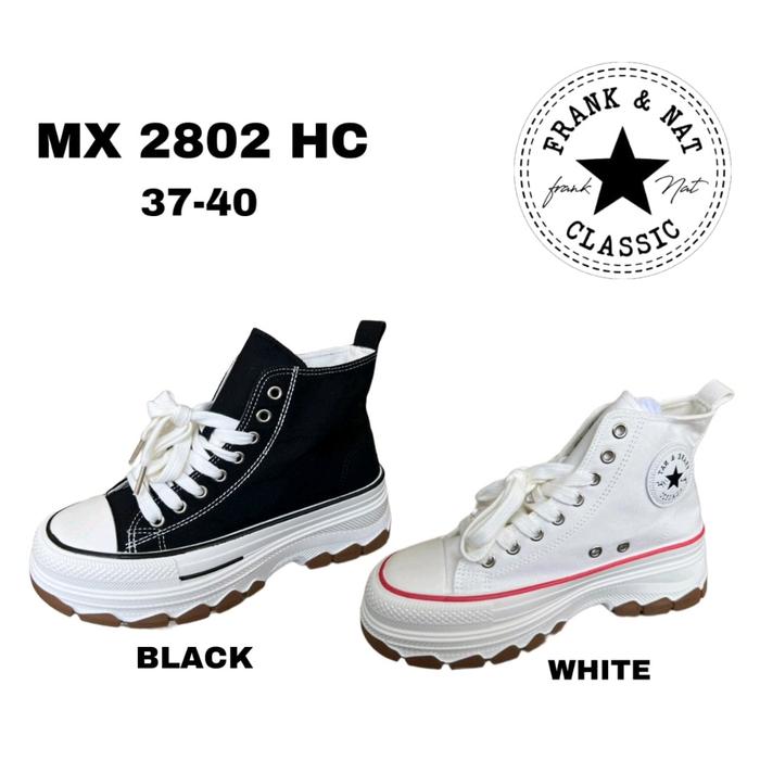 Sepatu Frank & nat Black n white  Sneakers Pria Wanita