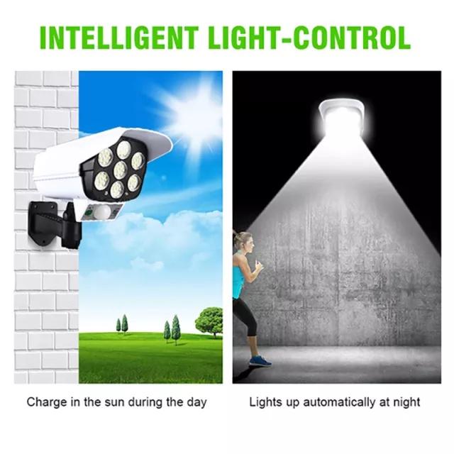 Lampu Sensor Gerak LED Solar Cell Outdoor Lamp CCTV Security ampu Solar Dinding 77 LED Anti Air - La