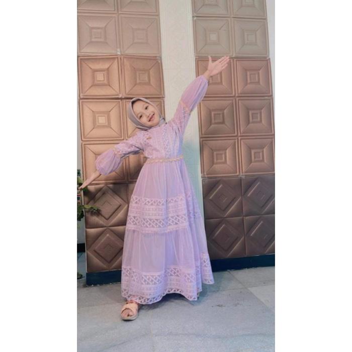 NEW Gamis Brukat Ohc Shanum untuk anak perempuan umur 3-15 tahun
