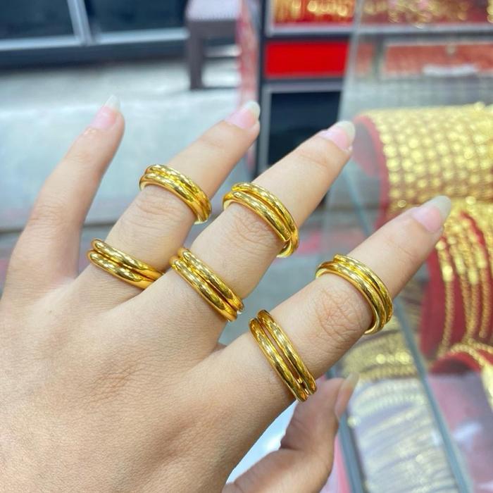 Cincin Emas Crum kristal Asli Aceh mewah versi 1,5 Mayam