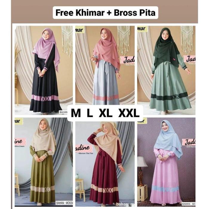 Baju Dress Gamis Syari Busui Kondangan Seragaman Wanita Muslim Fashion Seleting Depan Ukuran M L Xl 
