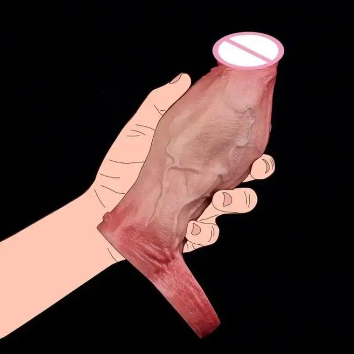 TERLARISS FAAK Realistic Pe nis Sleeve Size S M L XL Silicone Open-ended Di ck Sheath Ring Realistic