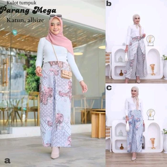 Kulot Tumpuk Lawasan KOIN Coklat SERIES GENES CELANA KULOT SOGAN BATIK PANJANG Fit Katun Motif Bawah