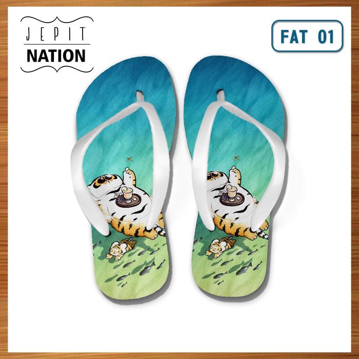 [SANDAL JEPIT] Alexander the Fat Tiger Pang Hu (FAT) Sendal Jepit Cowo Pria Wanita Perempuan Dewasa 