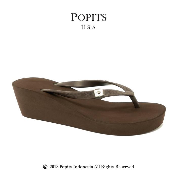 POPITS USA - Classic Wedges 5cm - Sandal Jepit Wanita Tali Rubber & Sole Sponge Eva - Nyaman untuk A