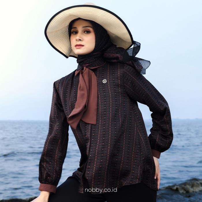 Nobby Elsha Shirt Atasan Kemeja Muslim Wanita Motif Bahan Freemax