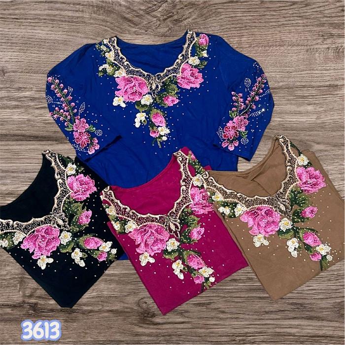 atasan kaos korea motif bunga