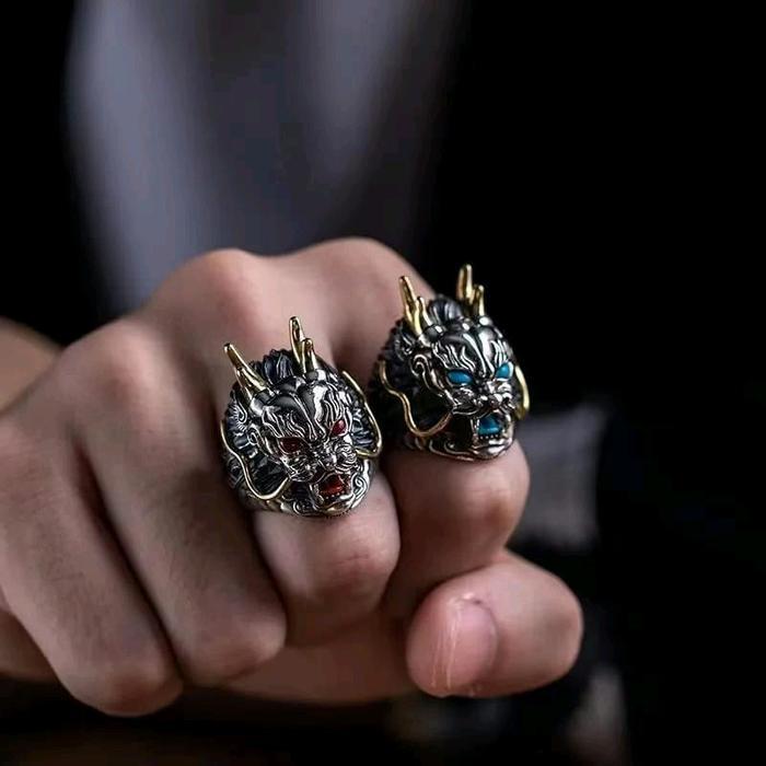 Cincin Elegan Desain Naga Kaido Mitologi Nordik / Dragon Kaido Norse Mythology (Adjustable)