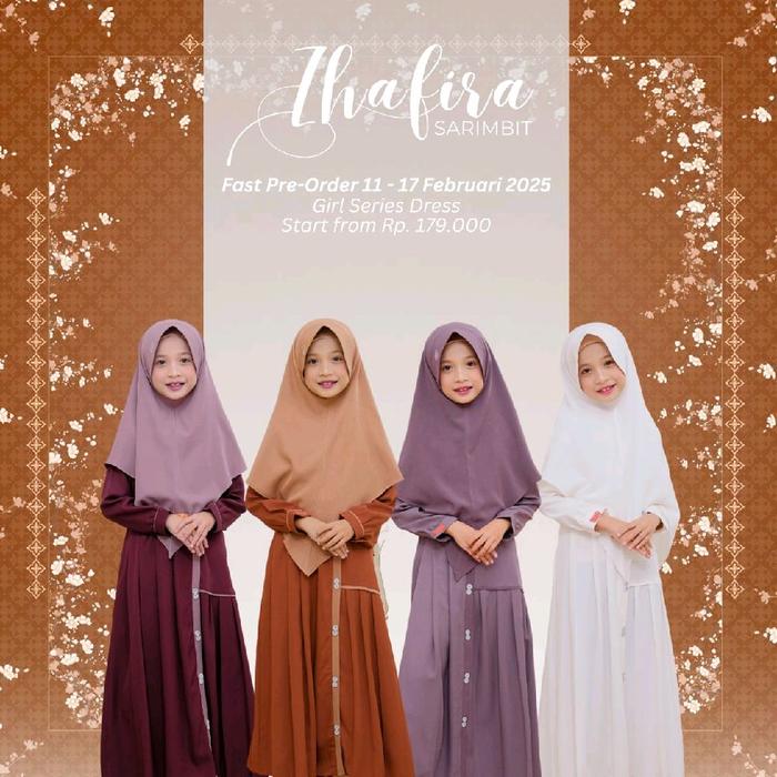 Set Gamis Anak Zhafira by As Sheza Muslim -  Simple Airflow, Baju, Dress, Syari, Setelan, Lebaran, C