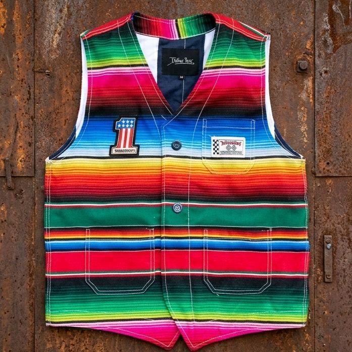 Rompi Vest Pria Mexican Blanket MEBLA Red dari Bobberroots