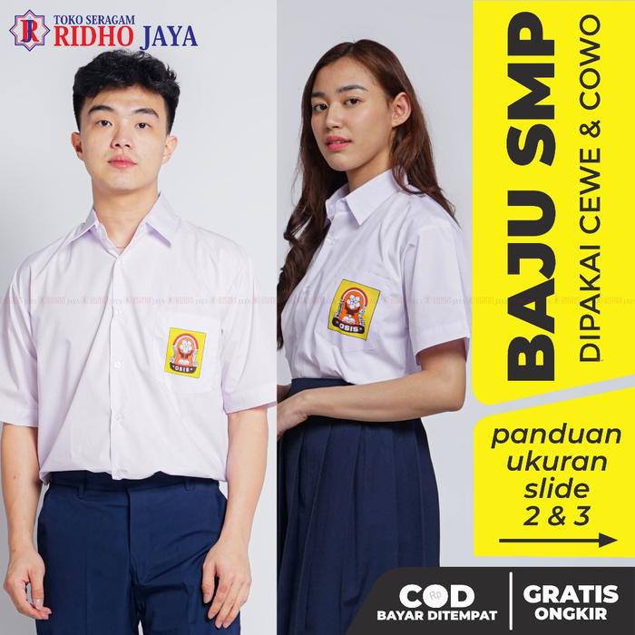 RIDHO JAYA BAJU SMP PENDEK SERAGAM SEKOLAH PUTIH
