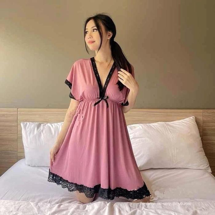 Ready (COD) Pakaian malam | Baju Malam Baju tidur dress sexi wanita new renda