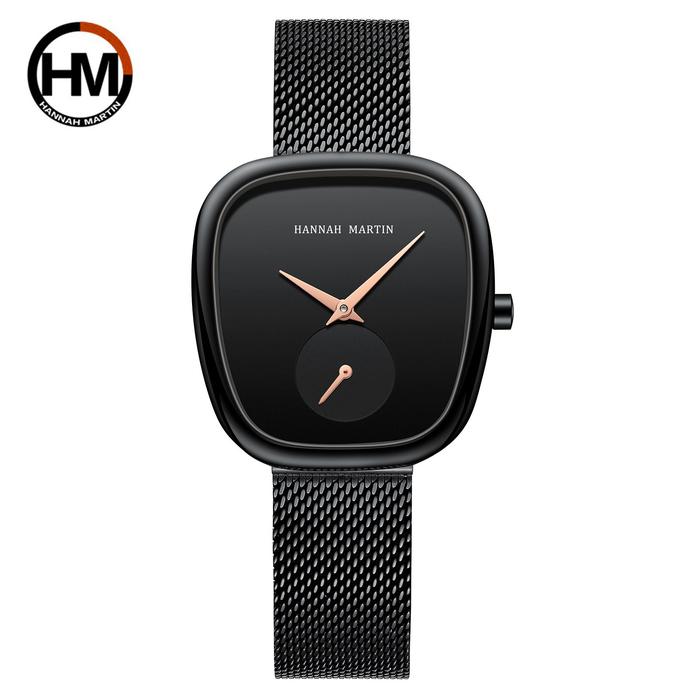 Jam Tangan Analog Wanita Hannah Martin HM1251 Stainless Steel Mesh Water Resist Original + Free Box 