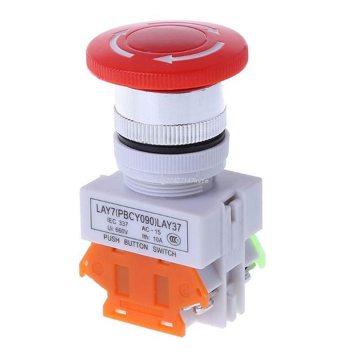 New Emergency Stop Switch PushButton Mushroom Push Button