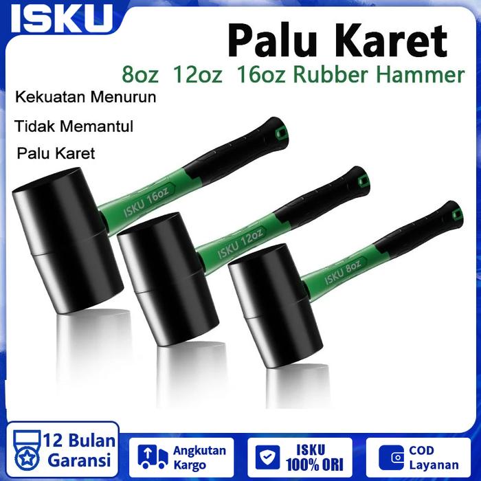 ISKU Palu Karet 8/12/6oz Palu Keramik Palu Granit Palu Karet Keramik/Palu Karet Granit Rubber Hammer