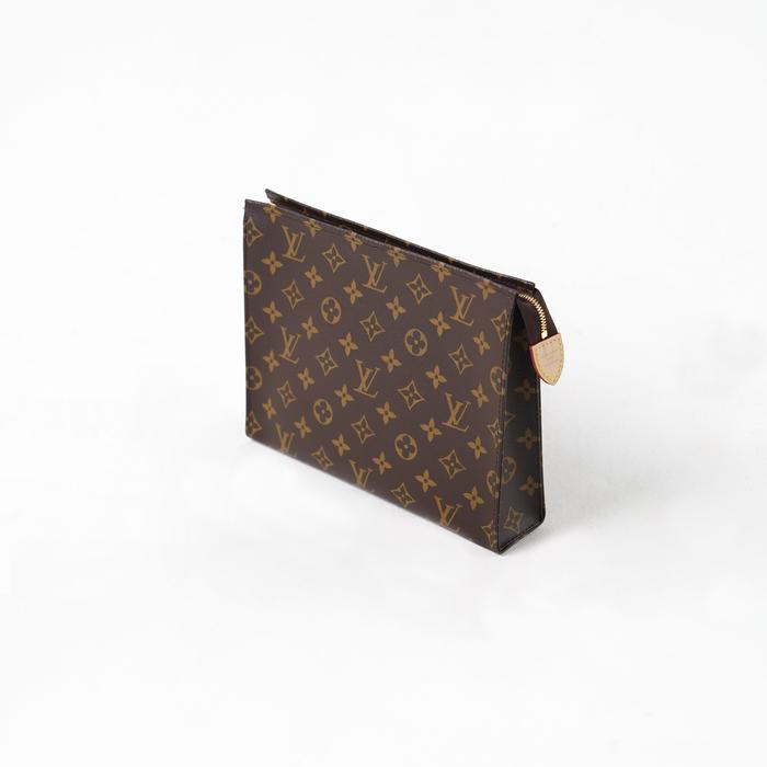 Tas LOUIS VUITTON LV ECLIPSE BROWN POCHETTE CLUTCH 100% ORIGINAL