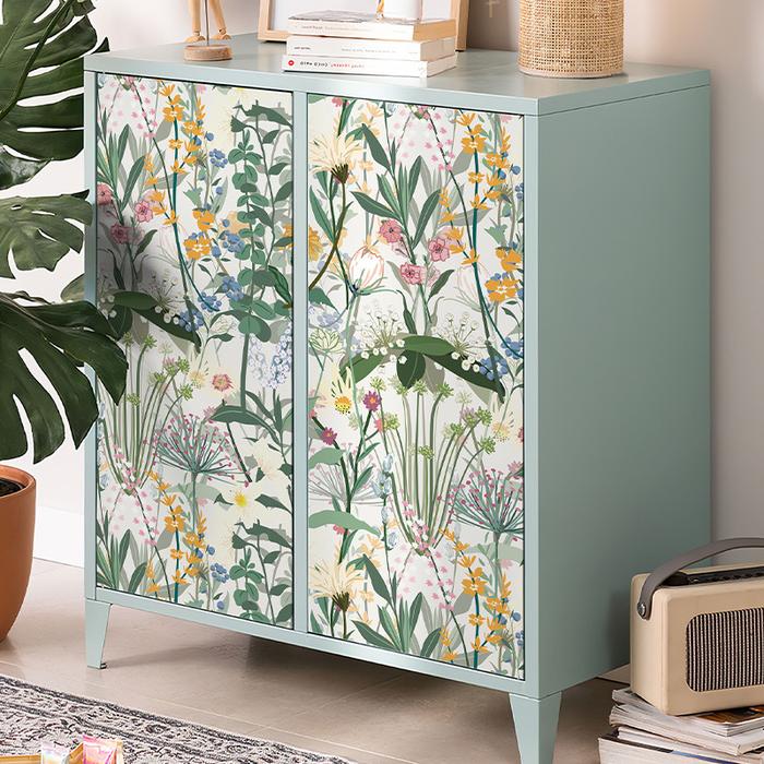 Rose Floral TV Background Wall Self-adhesive PVC Wallpaper Flower