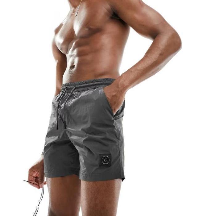 Marshall Artist Krinkle Nylon Swim Short In Dark Grey