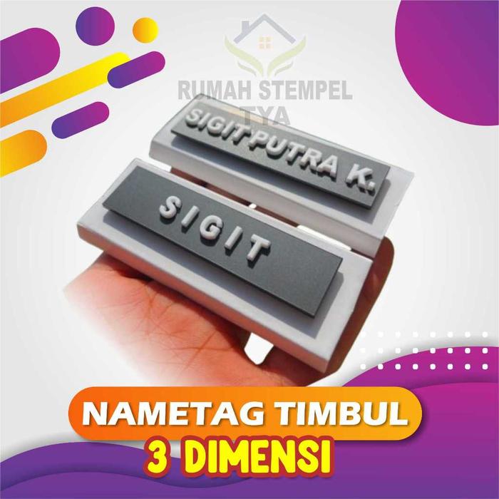 NAMETAG TIMBUL - PAPAN NAMA AKRILIK Name Tag Timbul  Nama Timbul  3D Papan Nama Akrilik Costum