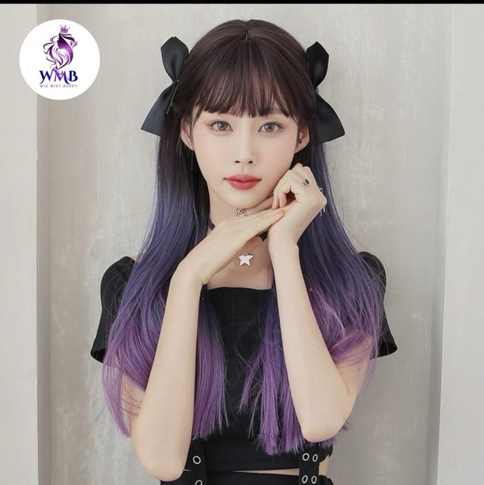 Wig Wanita Gardien Biru Ungu Barbie Full Wig 65Cm C0297 Terbaru