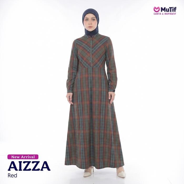MUTIF 100% ORI - Aizza Rred / Aizza Mosstone Green / Aizza Earth Redl || Dress Kekinian || Gamis Wan