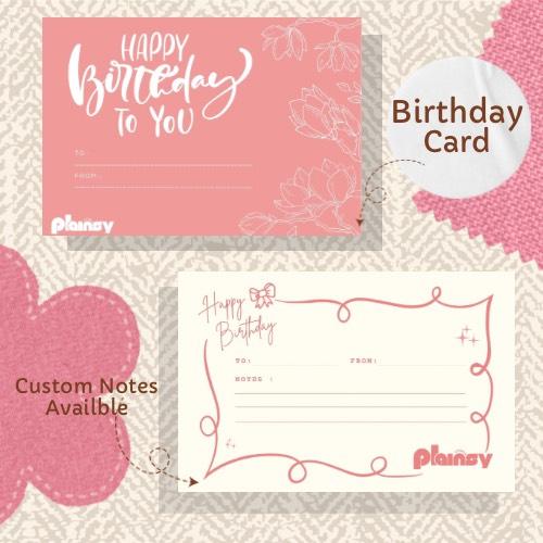 Birthday Card Simple Design Kartu Ucapan Ulang Tahun @PlainsyStudio / 4 Pilihan Desain Custom Notes 