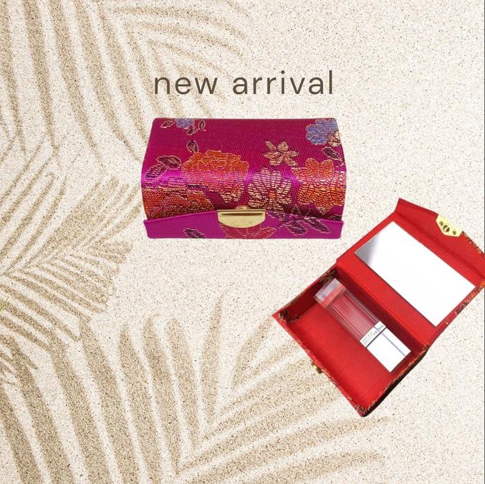 Dompet Lipstik Double Muat 2Biji Khusus Warna Fuschia motif random