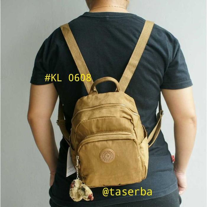 Ransel Mini Wanita Waterproof Kipling KL 0608 Tas Backpack Boneka Kecil Cute Sage Pink khaki
