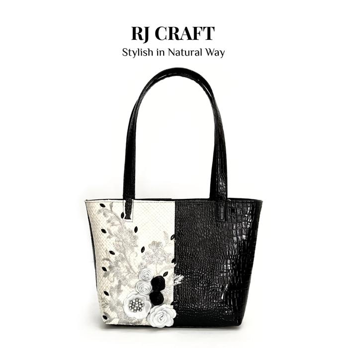 RJ CRAFT - Tas Tote Wanita Eksklusif Tas Wanita Trendy Tote Bag Kulit Sintetis Crocodile