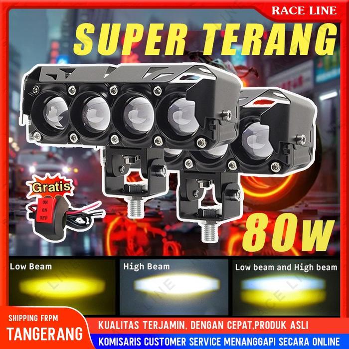 【FREE SAKLAR】12V / 24V Lampu Sorot Tembak Mobil Lampu LED Tembak Sorot D3 SQL Lampu Tembak Sorot LED