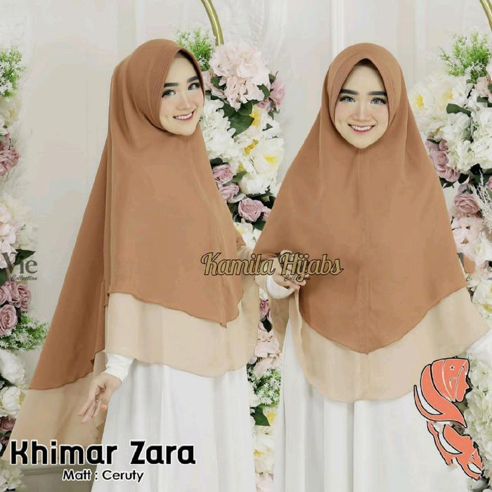JUMBO KHIMAR 2 LAYER KOMBINASI Hijab KHIMAR SYAR'I CERUTY Kerudung jumbo ceruty hijab kombi 2 warna