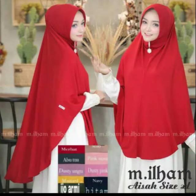 Jilbab Instan Model Aisyah Bahan Jersey Premium Ukuran Jumbo Brand M Ilham Syari