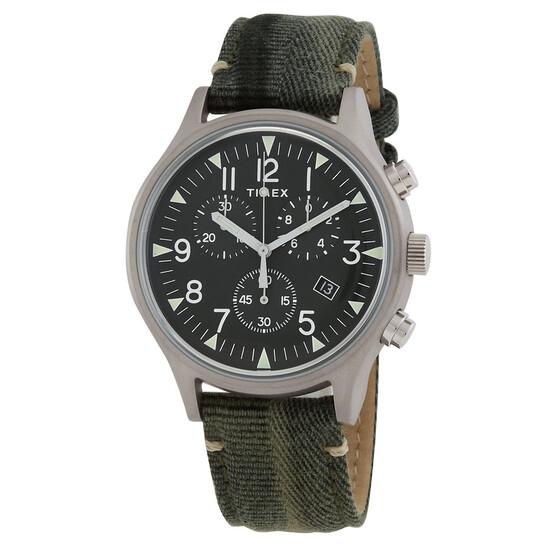 Timex MK1 TW2R68600 Chronograph Mens Green Olive Dial Green Olive PU Nylon Strap