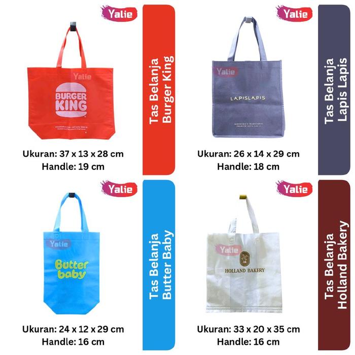 Tas Belanja TLJ/Tous Les Jours/Butter Baby/Burger King BK/Lapis Lapis/Longmix/Otniel/Nutrosalin/Holl