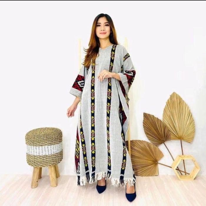 Kaftan Tenun Naura-Long Kaftan-Outfit Kondangan