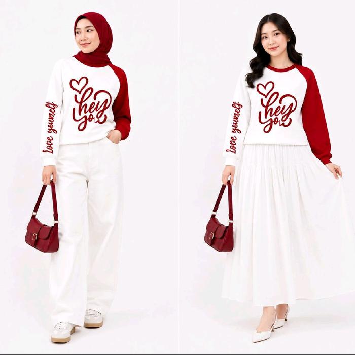 Baju Wanita Merah putih dengan Desain Burung Garuda bahan cotton combat 24s nyaman dan tebal dan Tul
