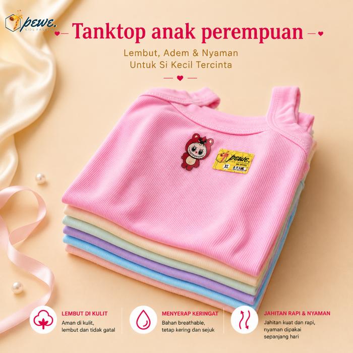 6 pcs tangtop anak perempuan 4 tahun perempuan / kaos dalam anak perempuan bahan halus / tengtop ana