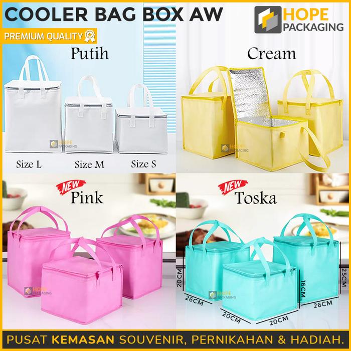 Tas Cooler Bag Tote Bag / Tas Cooler Bag Box AW POLOS / Box Pendingin Makanan / Tas Pendingin Makana