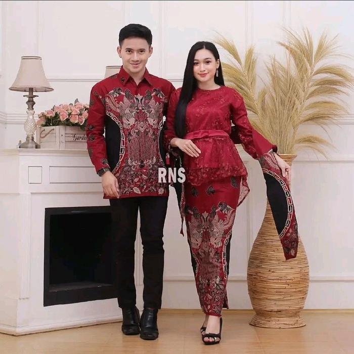 SET KEBAYA ORI COUPLE KEMEJA PREMIUM / CUSTOM ANAK JUMBO / BAJU SETELAN SERAGAM BATIK PASANGAN SARIM