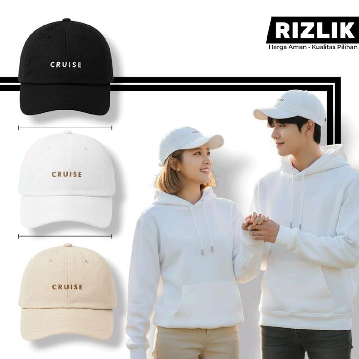 Topi Baseball CRUISE - Pilihan Warna Hitam Putih dan Beige - Kualitas Pilihan untuk Gaya Anda