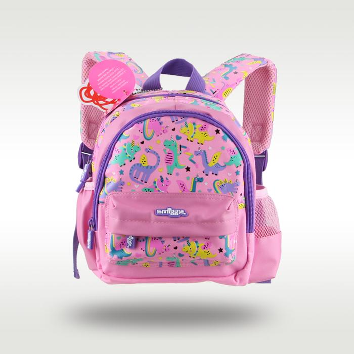 Australia Smiggle Tas Sekolah Kecil Dinosaurus Merah Muda Asli Ransel