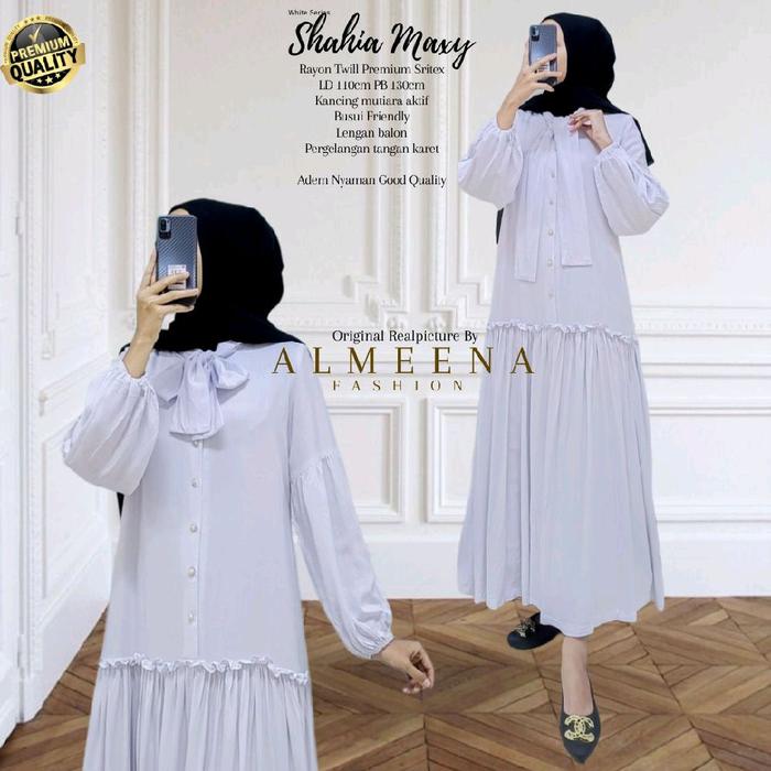 SHAHIA GAMIS PUTIH RAYON TWILL