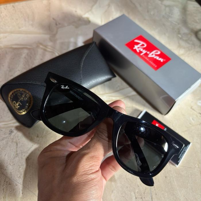 Kacamata klasik rayban Wayfarer Rb 2140 901A sz 50 glosy kaca hitam
