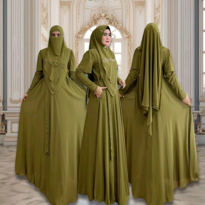 HANACE SYAR'I Gamis Set Hijab Pet Antem Jumbo Free Cadar Bandana Matt Ceruti BabyDoll By Aje Zas Col